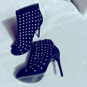 Aldo - Peep toe diamanté black heels . Size 7.5